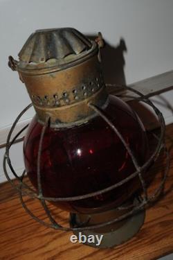 H. L. Piper Montreal Railroad Inspector's Lantern RR Red Globe Railroadiana Old