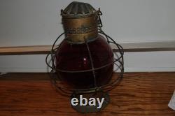 H. L. Piper Montreal Railroad Inspector's Lantern RR Red Globe Railroadiana Old