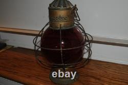 H. L. Piper Montreal Railroad Inspector's Lantern RR Red Globe Railroadiana Old