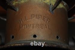 H. L. Piper Montreal Railroad Inspector's Lantern RR Red Globe Railroadiana Old