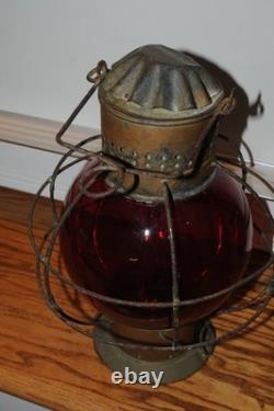 H. L. Piper Montreal Railroad Inspector's Lantern RR Red Globe Railroadiana Old