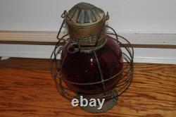 H. L. Piper Montreal Railroad Inspector's Lantern RR Red Globe Railroadiana Old
