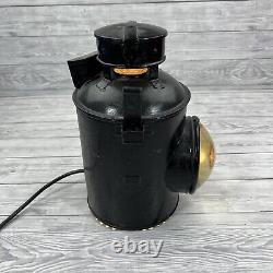 Handheld Railway Guardsman Signal Lamp Lantern Black Converted To Electric Works