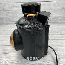 Handheld Railway Guardsman Signal Lamp Lantern Black Converted To Electric Works