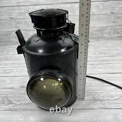 Handheld Railway Guardsman Signal Lamp Lantern Black Converted To Electric Works