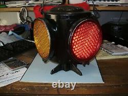 Handlan 4 Way Railroad Switch Lantern With Thick Bubble Glass Reflector Le