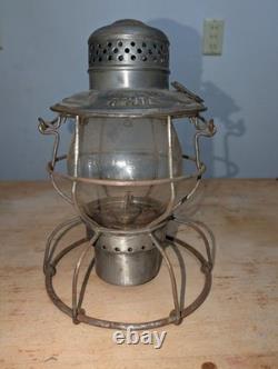 Handlan Burlington Route Railroad Lantern Matching Cast Tall Globe Clear Train