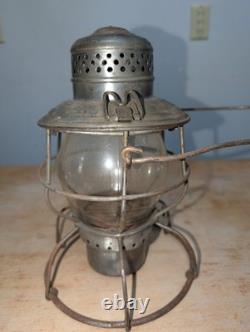 Handlan Burlington Route Railroad Lantern Matching Cast Tall Globe Clear Train