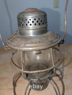 Handlan Burlington Route Railroad Lantern Matching Cast Tall Globe Clear Train