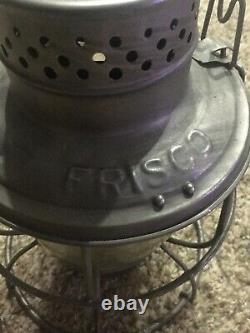 Handlan Frisco Railroad Lines Lantern & Tall Clear Etched Frisco Globe