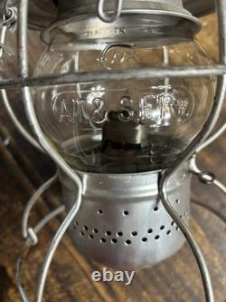Handlan St. Louis A. T. &S. F. RY. Railroad Lantern with Matching Embossed Globe NICE