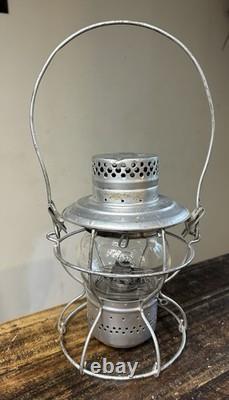Handlan St. Louis A. T. &S. F. RY. Railroad Lantern with Matching Embossed Globe NICE