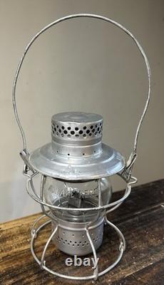 Handlan St. Louis A. T. &S. F. RY. Railroad Lantern with Matching Embossed Globe NICE