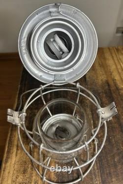 Handlan St. Louis A. T. &S. F. RY. Railroad Lantern with Matching Embossed Globe NICE