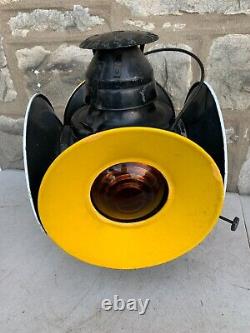 Handlan St. Louis Antique Railroad Switch Light 4 Way Lantern Enamel PRR USA