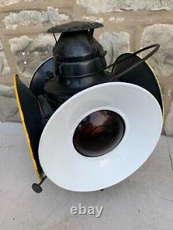 Handlan St. Louis Antique Railroad Switch Light 4 Way Lantern Enamel PRR USA