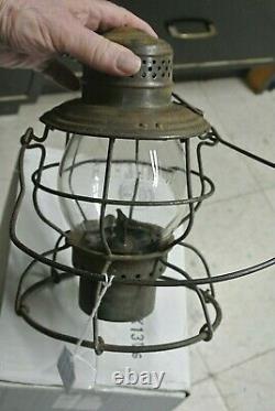 Handlan St Louis Railroad Lantern Nynh And Hrr On Clear Glass Globe