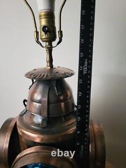 Handlan St Louis USA 4 Way Railroad Dressel Signal Lantern Table Light Lamp Vtg