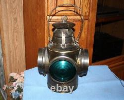 Handlan St Louis USA 4 Way Railroad Signal Ceiling Light Lantern Electrified