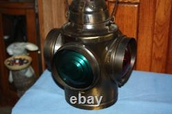 Handlan St Louis USA 4 Way Railroad Signal Ceiling Light Lantern Electrified