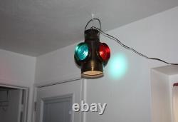Handlan St Louis USA 4 Way Railroad Signal Ceiling Light Lantern Electrified