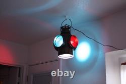 Handlan St Louis USA 4 Way Railroad Signal Ceiling Light Lantern Electrified
