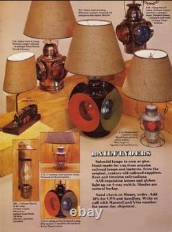 Handlan St Louis USA 4 Way Railroad Signal Lantern Table Light Lamp Vtg