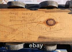 Handmade Folk Art 1972 Wood GM&O Railroad Locomotive Caboose Lamp Set Vintage