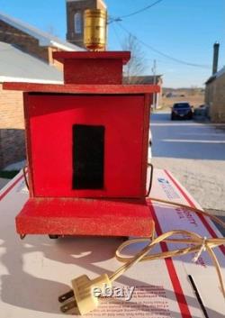 Handmade Folk Art 1972 Wood GM&O Railroad Locomotive Caboose Lamp Set Vintage