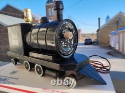 Handmade Folk Art 1972 Wood GM&O Railroad Locomotive Caboose Lamp Set Vintage