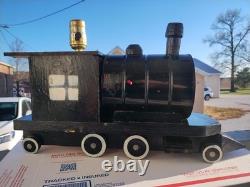 Handmade Folk Art 1972 Wood GM&O Railroad Locomotive Caboose Lamp Set Vintage