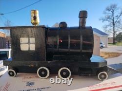 Handmade Folk Art 1972 Wood GM&O Railroad Locomotive Caboose Lamp Set Vintage