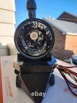 Handmade Folk Art 1972 Wood GM&O Railroad Locomotive Caboose Lamp Set Vintage