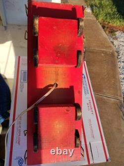 Handmade Folk Art 1972 Wood GM&O Railroad Locomotive Caboose Lamp Set Vintage