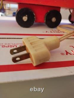 Handmade Folk Art 1972 Wood GM&O Railroad Locomotive Caboose Lamp Set Vintage