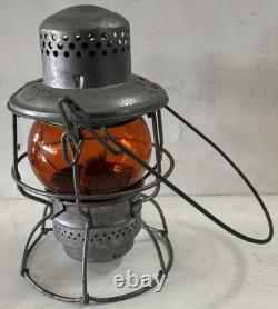 Hiram L. Piper Co. Canadian National Railway Lantern With Orange Globe