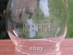 Icrr Illinios Central Railroad Lantern Globe Safety First Cast Nice Condition