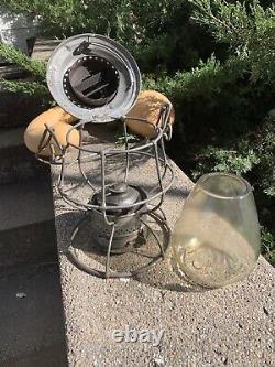 Illinois Central Railroad Lantern WithCast Globe