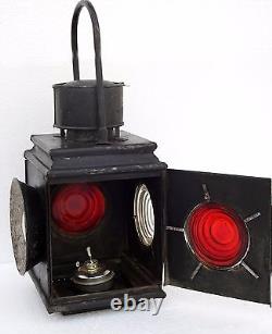 Indian Railway Collectible Railroad 4 Way Switch Signal Oil Lantern Train Lamp