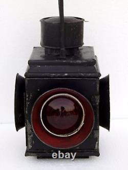 Indian Railway Collectible Railroad 4 Way Switch Signal Oil Lantern Train Lamp