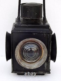 Indian Railway Collectible Railroad 4 Way Switch Signal Oil Lantern Train Lamp