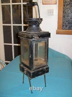 J C & W LORD RAILWAY LANTERN, CAMPAIGN LAMP, VICTORIAN, RD No 186745, LARGE