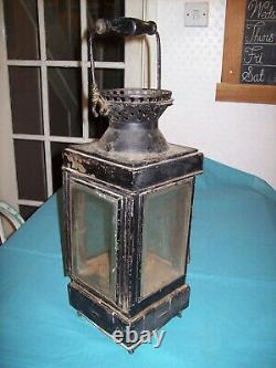 J C & W LORD RAILWAY LANTERN, CAMPAIGN LAMP, VICTORIAN, RD No 186745, LARGE