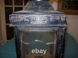 J C & W LORD RAILWAY LANTERN, CAMPAIGN LAMP, VICTORIAN, RD No 186745, LARGE