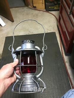 Jersey Central Line Railroad Lantern, Red, Dietz MINT CONDITION Never Used
