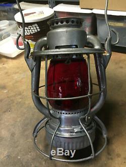 Jersey Central Line Railroad Lantern, Red, Dietz MINT CONDITION Never Used
