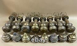 Job Lot Of 8 Antique GWR Brass Wall Railway Carriage Candle Lamps C1900