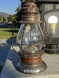 L. F. Relyea German Silver Presentation Railroad Lantern Fancy Cut Fixed Globe