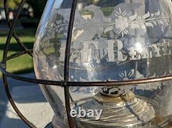 L. F. Relyea German Silver Presentation Railroad Lantern Fancy Cut Fixed Globe