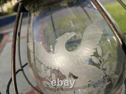 L. F. Relyea German Silver Presentation Railroad Lantern Fancy Cut Fixed Globe